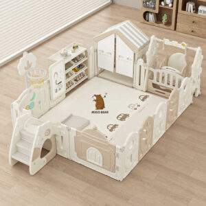 MIGO Bear Foldable Kids Playpen Set